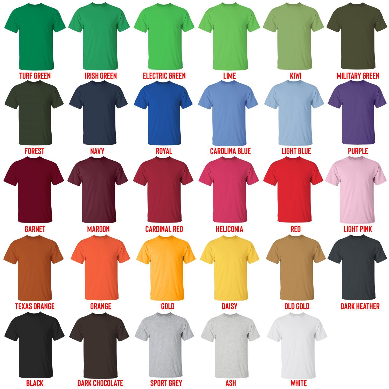 t shirt color chart - Cyberpunk UK Store
