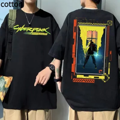 Cyberpunk Edgerunners David Martinez Double Sided Graphic T Shirt Quality Man Cool Black Streetwear Men Women - Cyberpunk UK Store