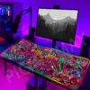 Cyberpunk Large RGB Mouse Mat Neon Gamer Mousepads LED Gaming Mousepad Big Luminous Desk Pad Desk 3 - Cyberpunk UK Store
