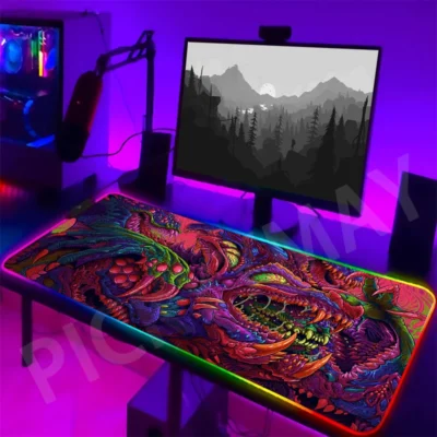 Cyberpunk Large RGB Mouse Mat Neon Gamer Mousepads LED Gaming Mousepad Big Luminous Desk Pad Desk 4 - Cyberpunk UK Store
