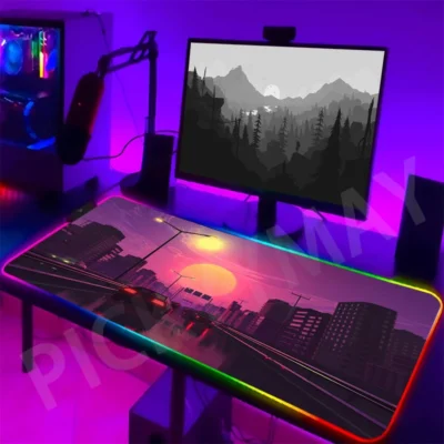 Cyberpunk Large RGB Mouse Mat Neon Gamer Mousepads LED Gaming Mousepad Big Luminous Desk Pad Desk 7 - Cyberpunk UK Store