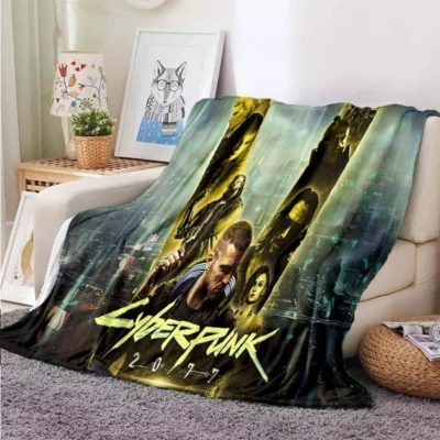 Game Cyberpunk Blanket Flannel Blanket Super Soft Fleece Throw Blankets Lightweight Warm Blanket for Couch Sofa 16 - Cyberpunk UK Store