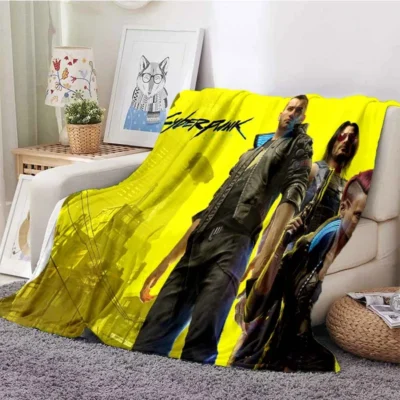 Game Cyberpunk Blanket Flannel Blanket Super Soft Fleece Throw Blankets Lightweight Warm Blanket for Couch Sofa 17 - Cyberpunk UK Store