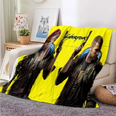 Game Cyberpunk Blanket Flannel Blanket Super Soft Fleece Throw Blankets Lightweight Warm Blanket for Couch Sofa 21 - Cyberpunk UK Store