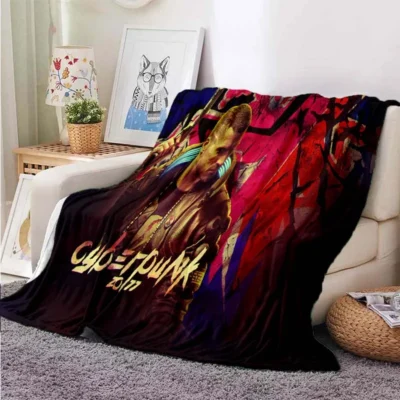 Game Cyberpunk Blanket Flannel Blanket Super Soft Fleece Throw Blankets Lightweight Warm Blanket for Couch Sofa 23 - Cyberpunk UK Store