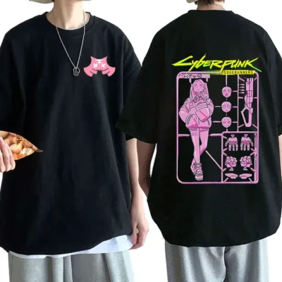 Japanese Anime Cyberpunk Edgerunners Rebecca T Shirt Manga Graphic Short Sleeves Oversized T shirt Vintage T.jpg 640x640 - Cyberpunk UK Store