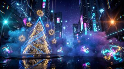 cyberpunk christmas future stockcake - Cyberpunk UK Shop